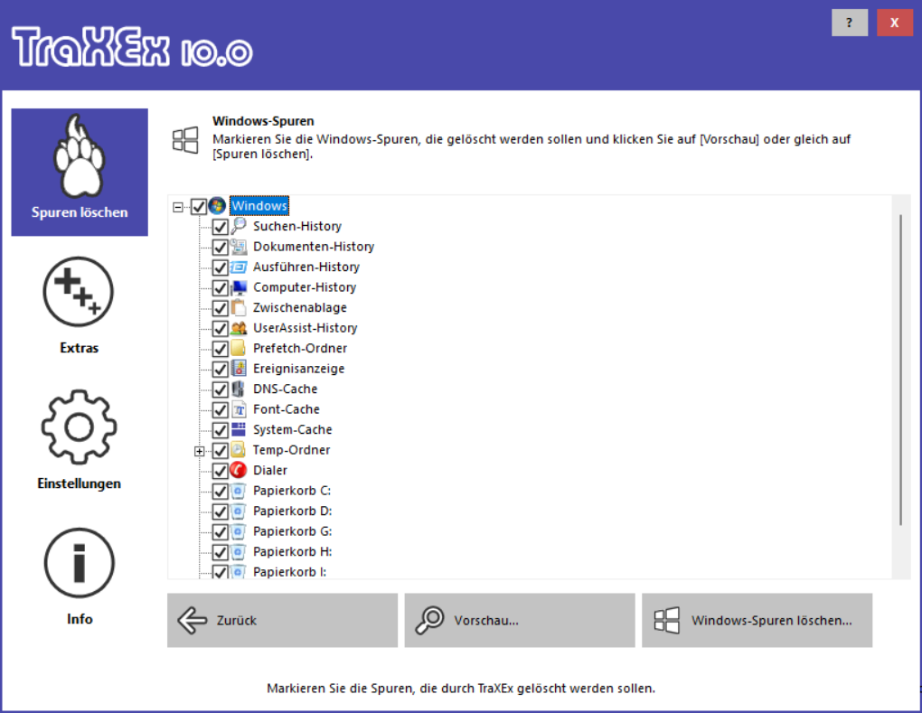 Windows-Spuren